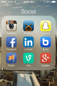(An outdated) screenshot of some of my social media apps